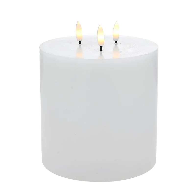 KLC077 Gran Vela LED Cera Blanca 15x18cm.(2 Baterías AA no incluidas)