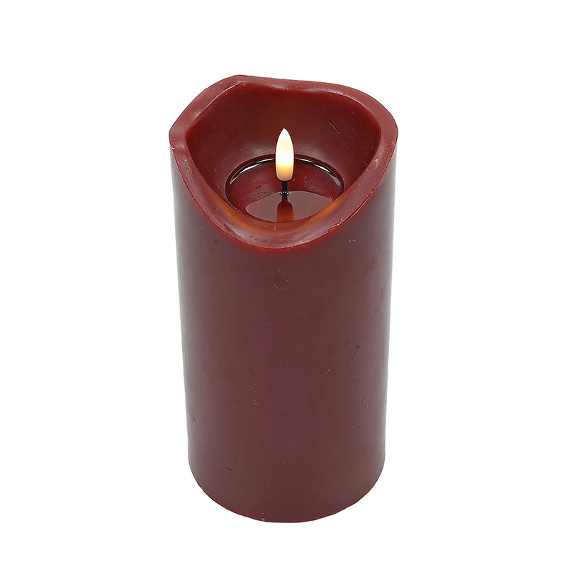 KLC076 Vela LED Cera Derretida Grande Roja 10x20.5cm.(2 Baterías AA no incluidas)