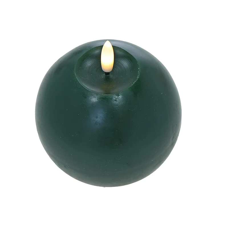 KLC072V Vela LED Cera Redonda Verde 10x12cm.(2 Baterías AA no incluidas)