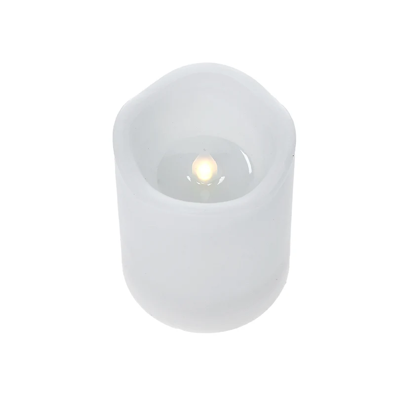 KLC052 Vela LED para Exterior de Plástico Chica Blanca 7.5x10.5cm.(2 Baterías AA no incluidas)