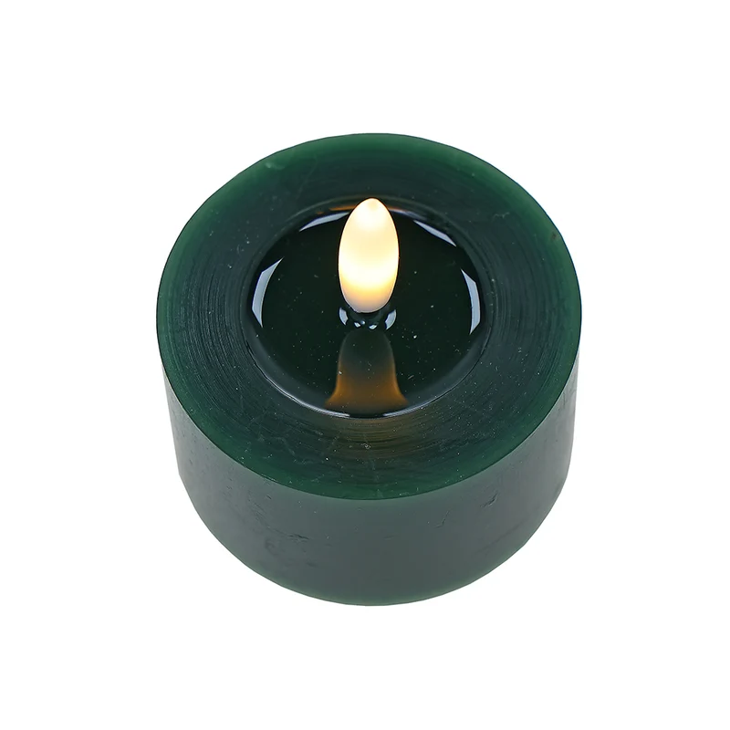 KLC051V Vela LED Cera Derretida Verde 6x6.5cm.(Batería CR2032 incluida)