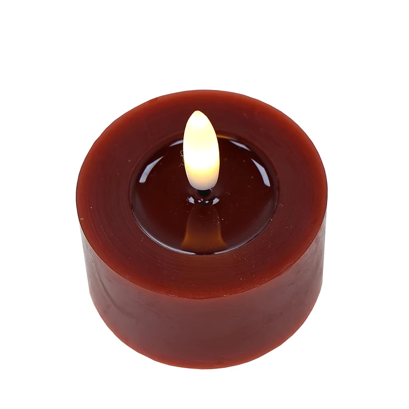 KLC051R Vela LED Cera Derretida Rojo 6x6.5cm.(Batería CR2032 incluida)