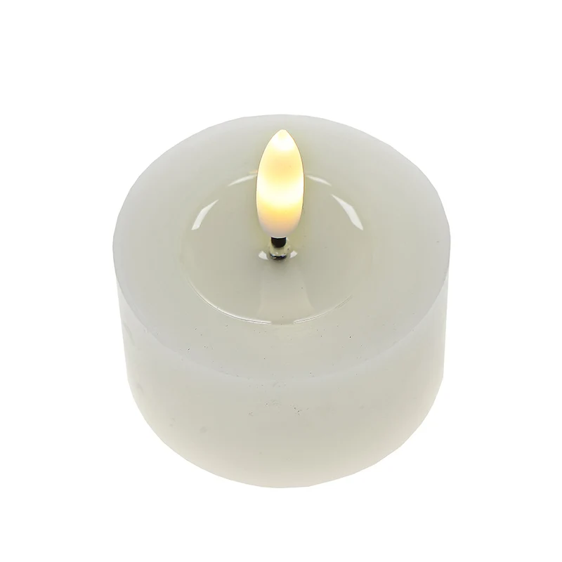 KLC051M Vela LED Cera Derretida Marfil 6x6.5cm.(Batería CR2032 incluida)