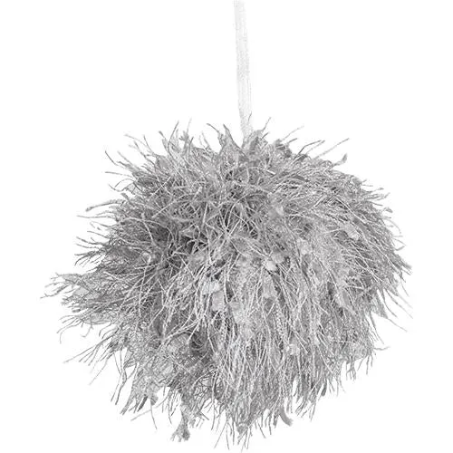 QY572P Pompón Plata 8 cm .