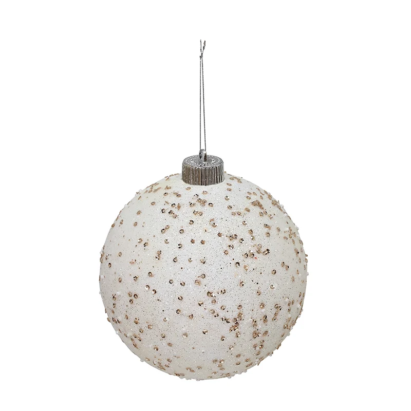 RJL601BC Esfera Blanca Frost con Champaña 15cm.