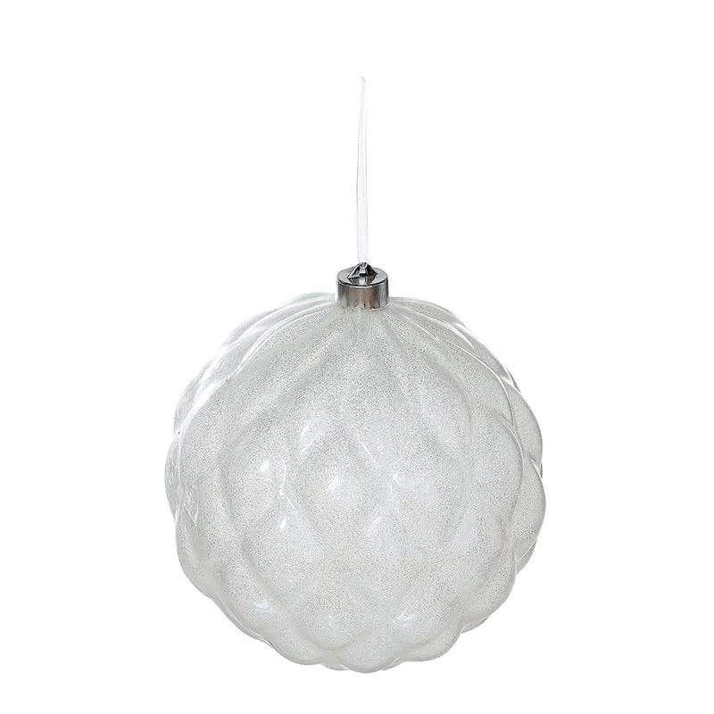 RJL568B Esfera Rombo Acolchado Blanca 20cm.