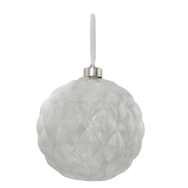 RJL567B Esfera Rombo Acolchado Blanca 15cm.