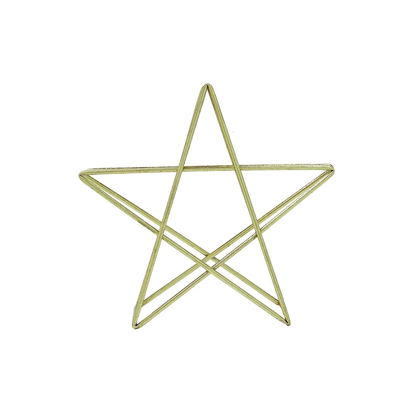 MQ9045OC Ornamento Estrella 3D Metal Oro Chica 32x33cm.