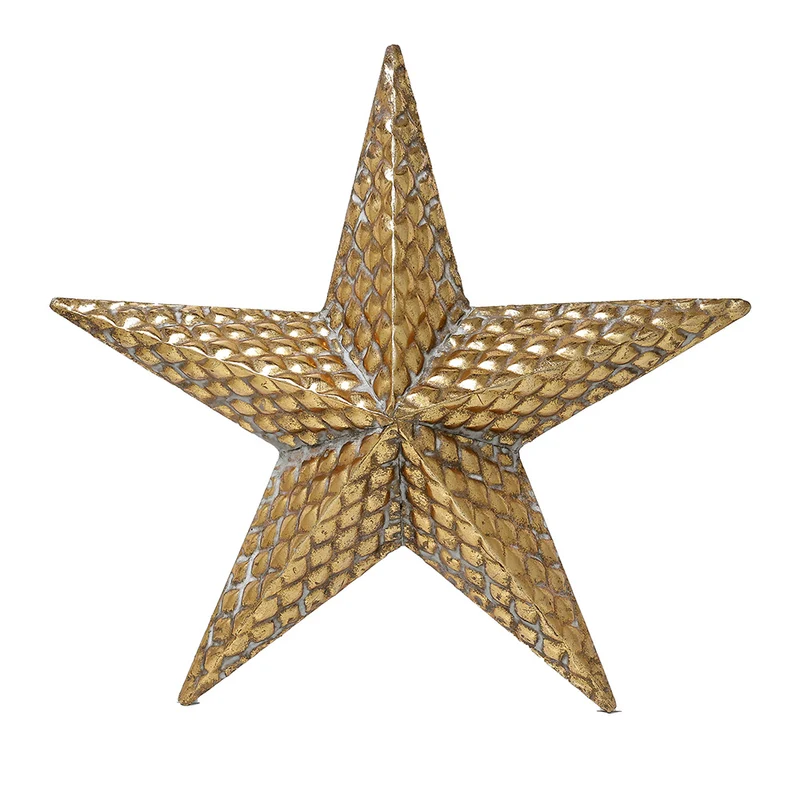 MQ8614OG Estrella Rombos Metal Oro Grande 40x42cm.
