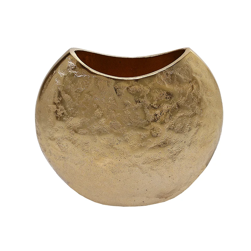 MINO2050 Jarrón Luna Metal Oro 21 cm.
