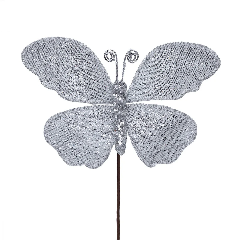 XH712LP Rama Mariposa Grande Plata Frost con Ribete 55 cm.