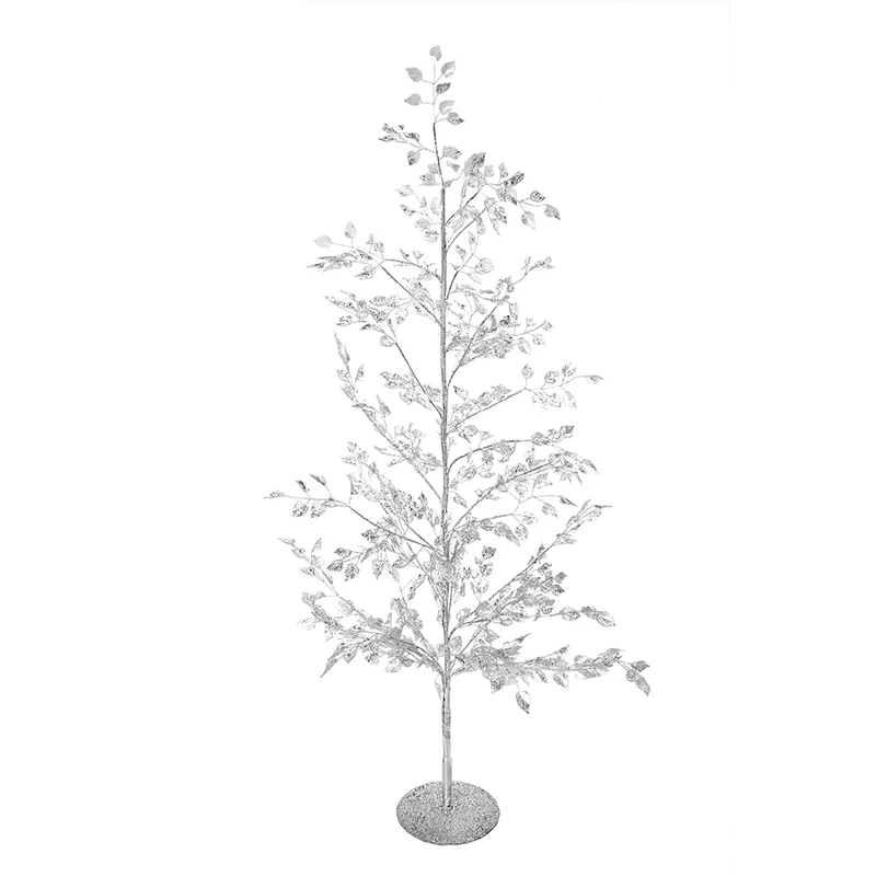 YS2485P Pino Hojas Acrílico Plata Grande 85 cm.