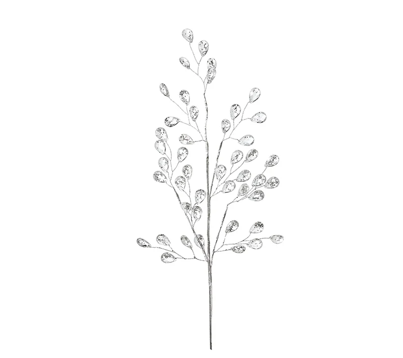 YS2462P Rama Follaje Acrílico Plata 52 cm.