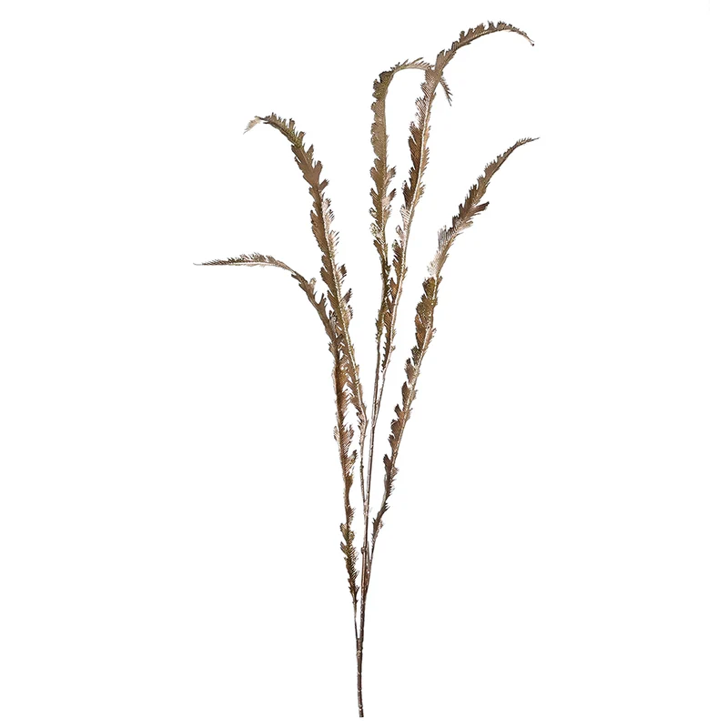 YS2426O Rama Follaje Pluma Oro 113 cm.