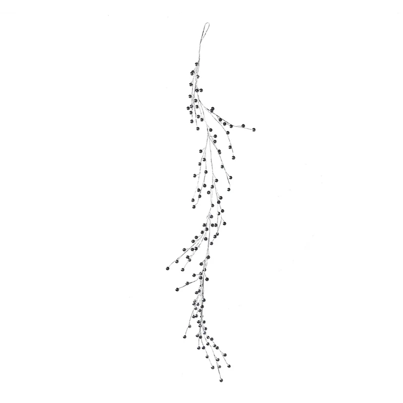 YS2420P Guirnalda Plata Perlitas Gris 120 cm.