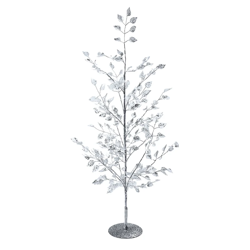 YS2414P Pino Hojas Acrílico Plata Chico 55 cm.