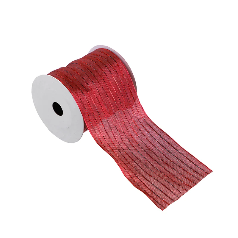 CR236R Listón Pinstripe Rojo 10 Cm. x 9 Mts.