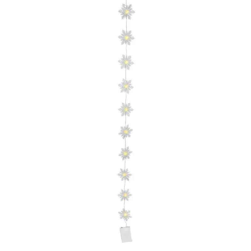 RJL412CN Guirnalda 10 Copos De Nieve LED 135 Cm.