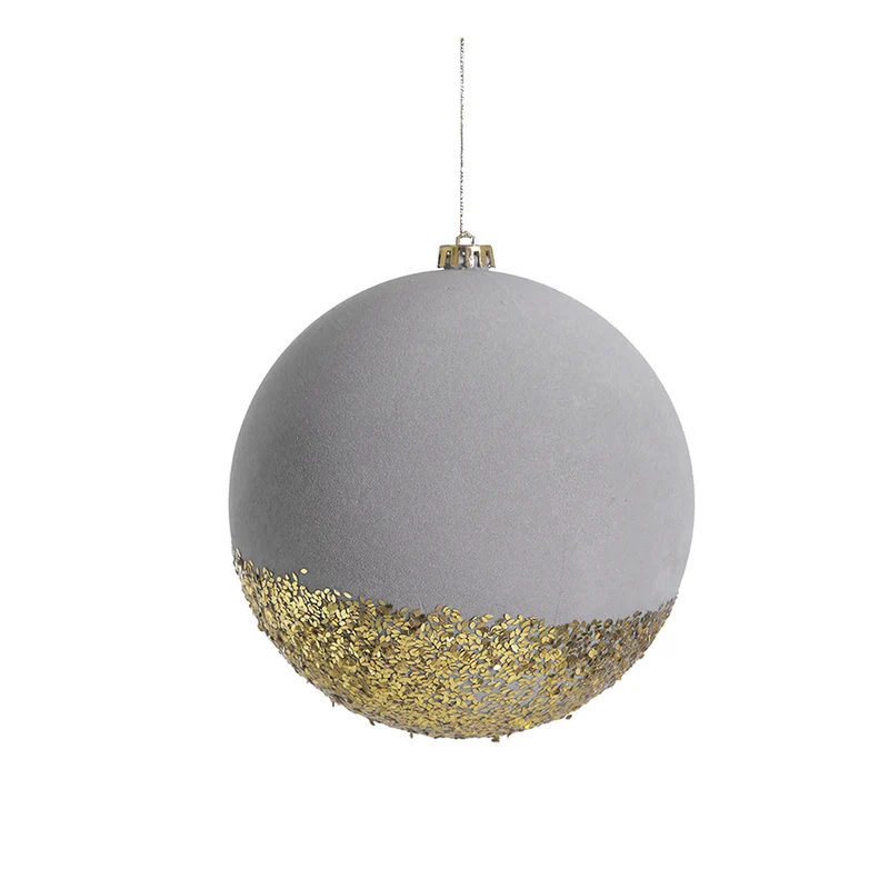RJL350GM Esfera Gala Terciopelo Gris 20 Cm.