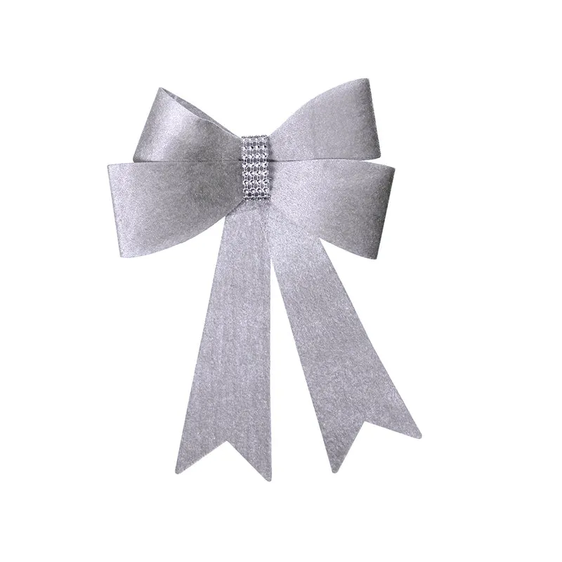 RJL397G Moño Terciopelo Gris 23 Cm.