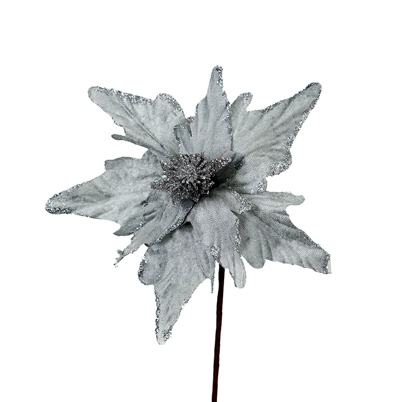 YS2171 Nochebuena terciopelo Gris 23(D)x35(A) Cm.