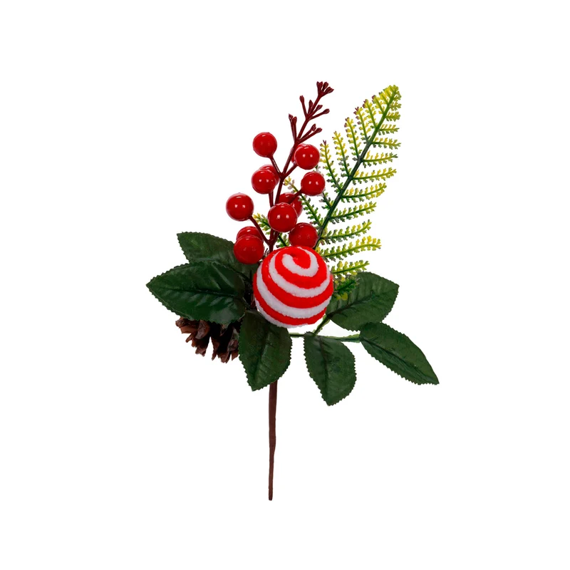 Art.12861 Pick Piña Nevada/Esfera/Caramelo 25cm 1pz