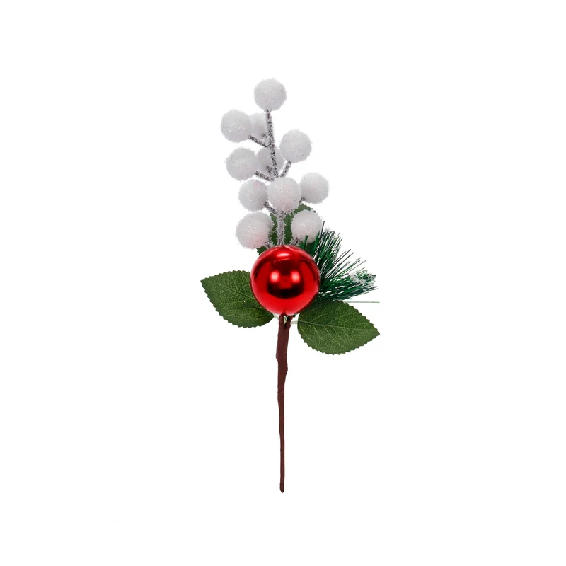 Art.12856 Pick Navidad Esferas Nevadas 23cm 1pz