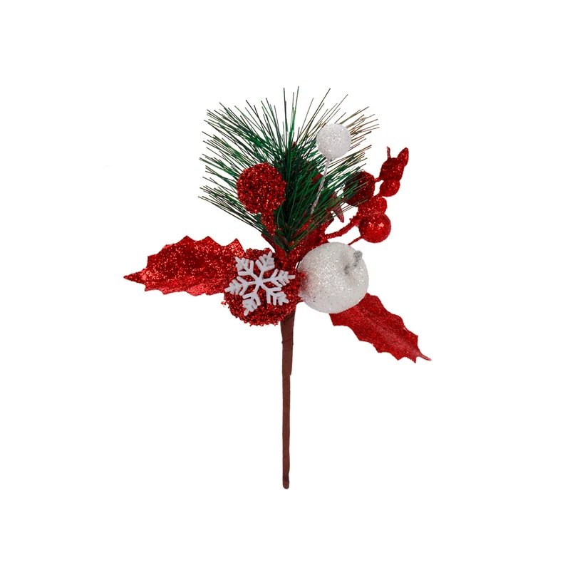 Art.12851 Pick Copo Nieve/Hoja Brillante 20cm 1pz