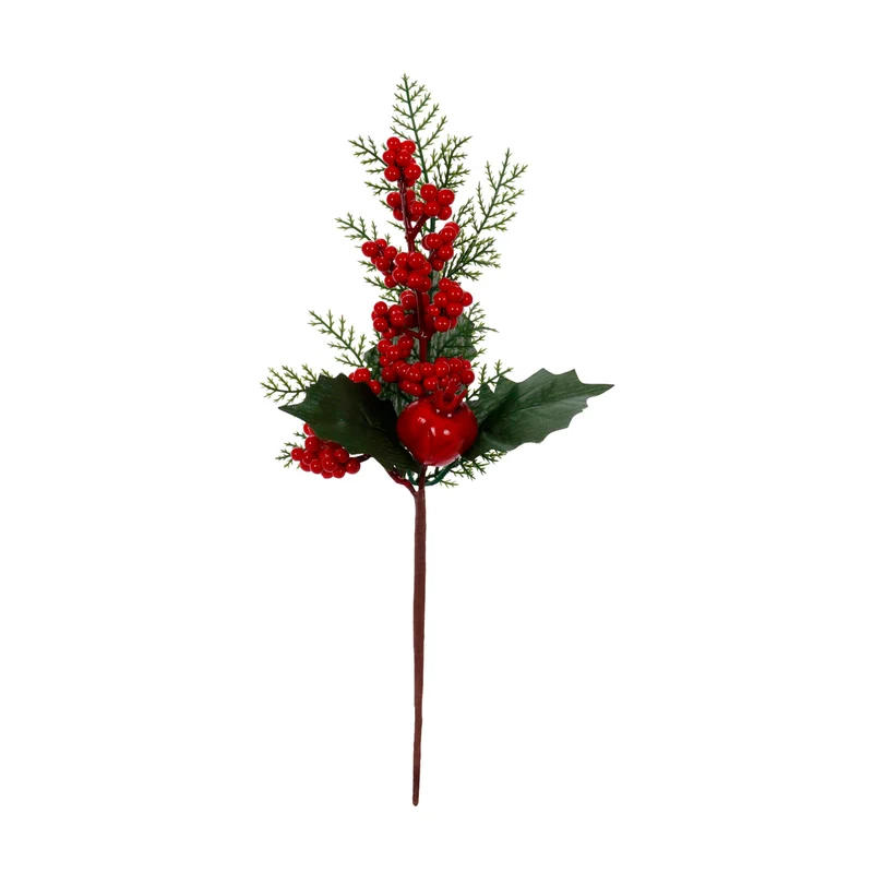 Art.12846 Pick Navidad Cereza/Fruto/Hojas 30cm 1pz