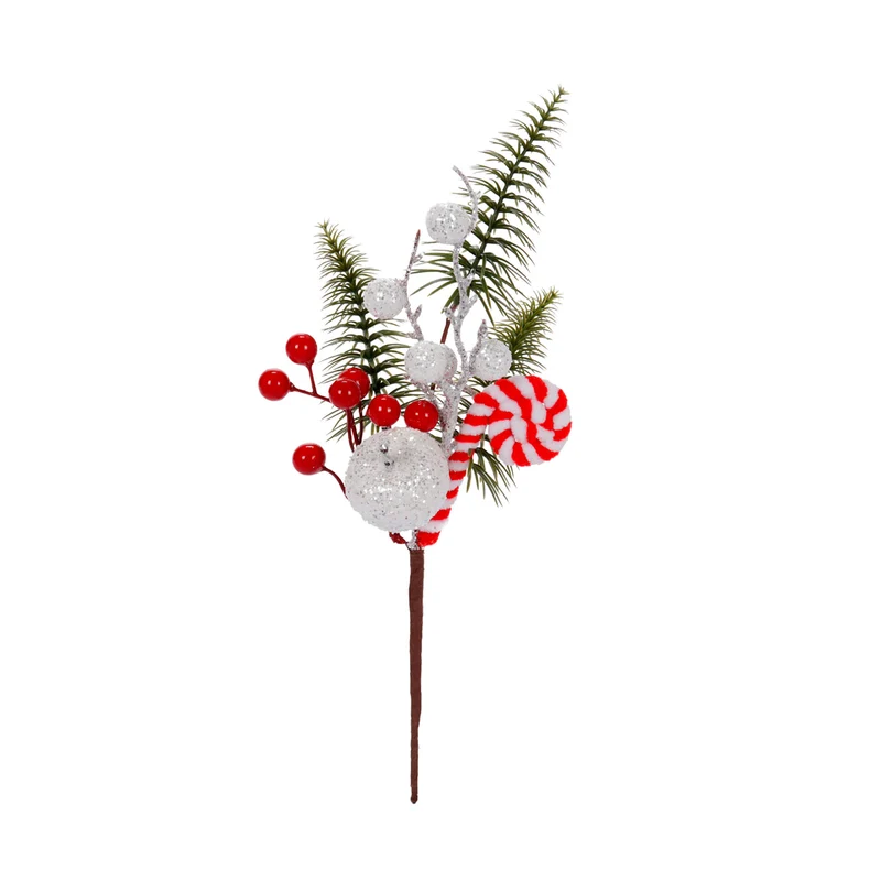 Art.12845 Pick Fruta Diamantada/Cereza/Caramelo 30cm 1pz