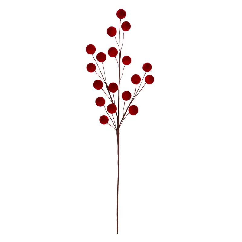 Art.12833 Vara Cerezas x18 Terciopelo 68xD3cm 1pz