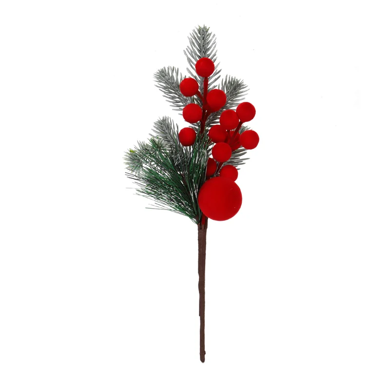 Art.12778 Pick Navidad Esfera Terciopelo/Cerezas 27cm 1pz