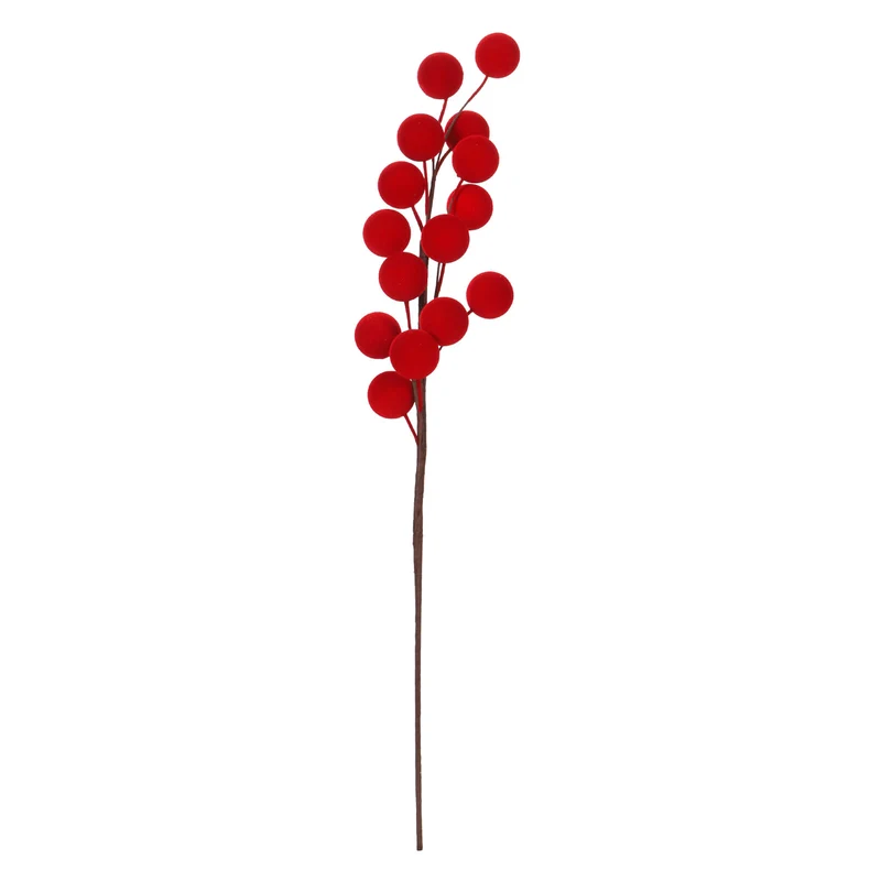 Art.12773 Vara Cerezas Aterciopelada 70cm 1pz