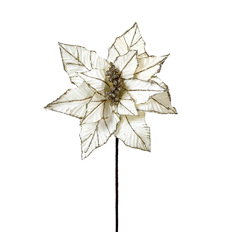 XH830 Nochebuena Crema Con Oro Grande 32(D)X48(A) Cm.
