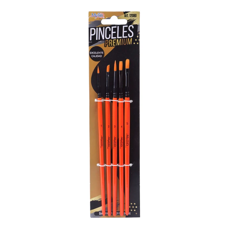 Art.12080 Juego Pinceles Premium varios tamaños 5pz