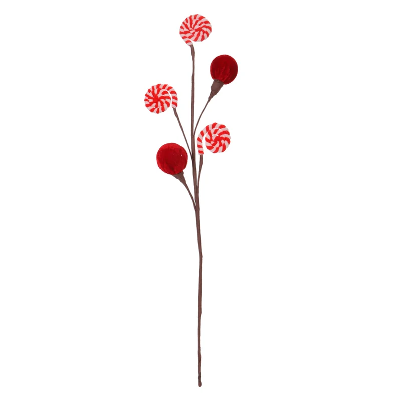 Art.12935 Vara Cerezas terciopelo 53cm 1pz