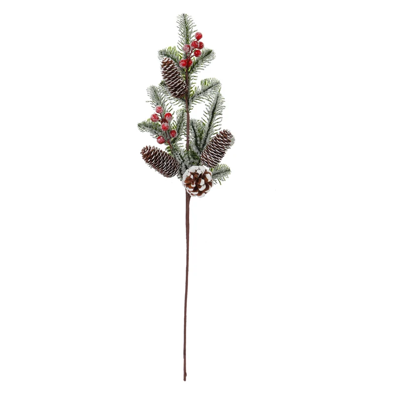 Art.12921 Vara Nevada Cerezas/Piñas 65cm 1pz