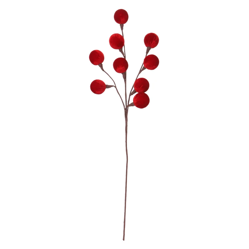 Art.12919 Vara Cerezas Terciopelo 75cm 1pz