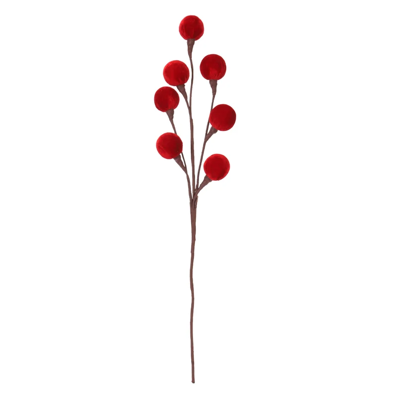 Art.12917 Vara Cerezas Terciopelo 55cm 1pz