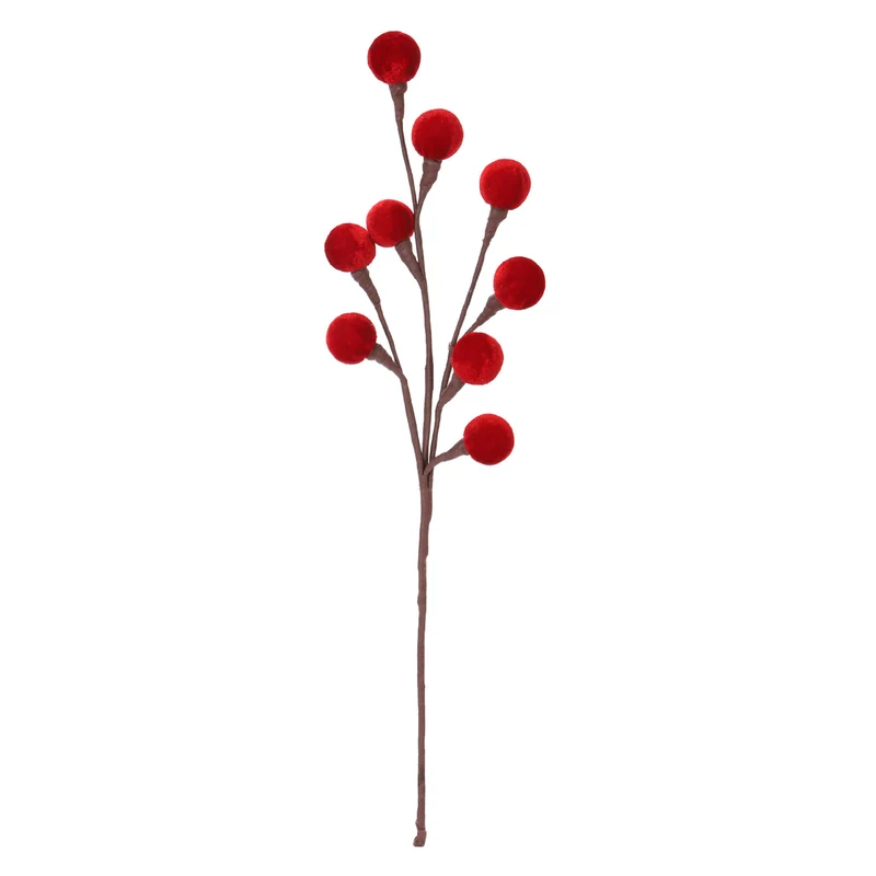 Art.12916 Vara Cerezas terciopelo 45cm 1pz