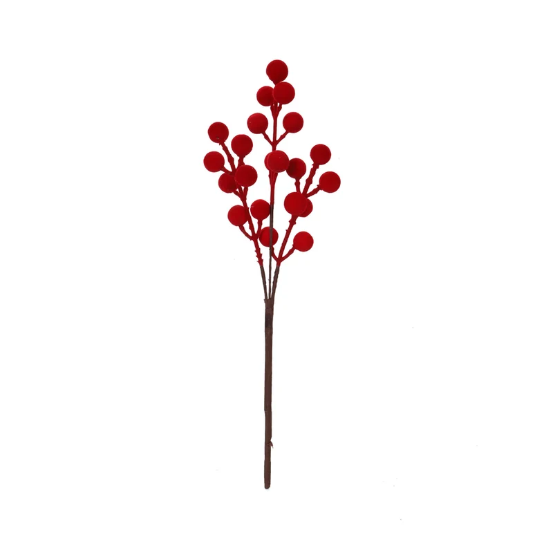 Art.12912 Pick Racimo Cerezas Terciopelo 28cm 1pz