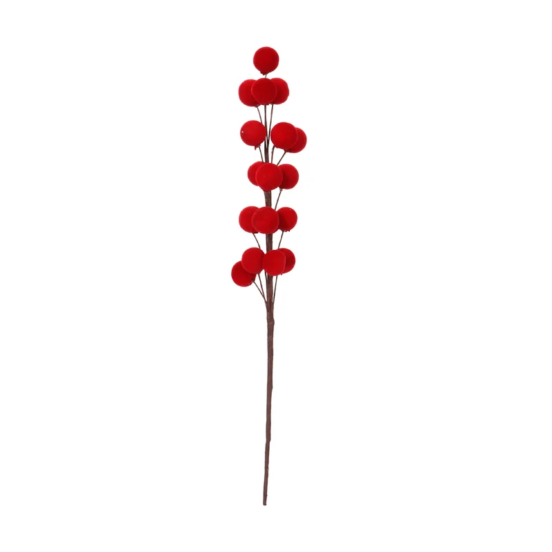 Art.12911 Pick Racimo Cerezas Terciopelo 25cm 1pz