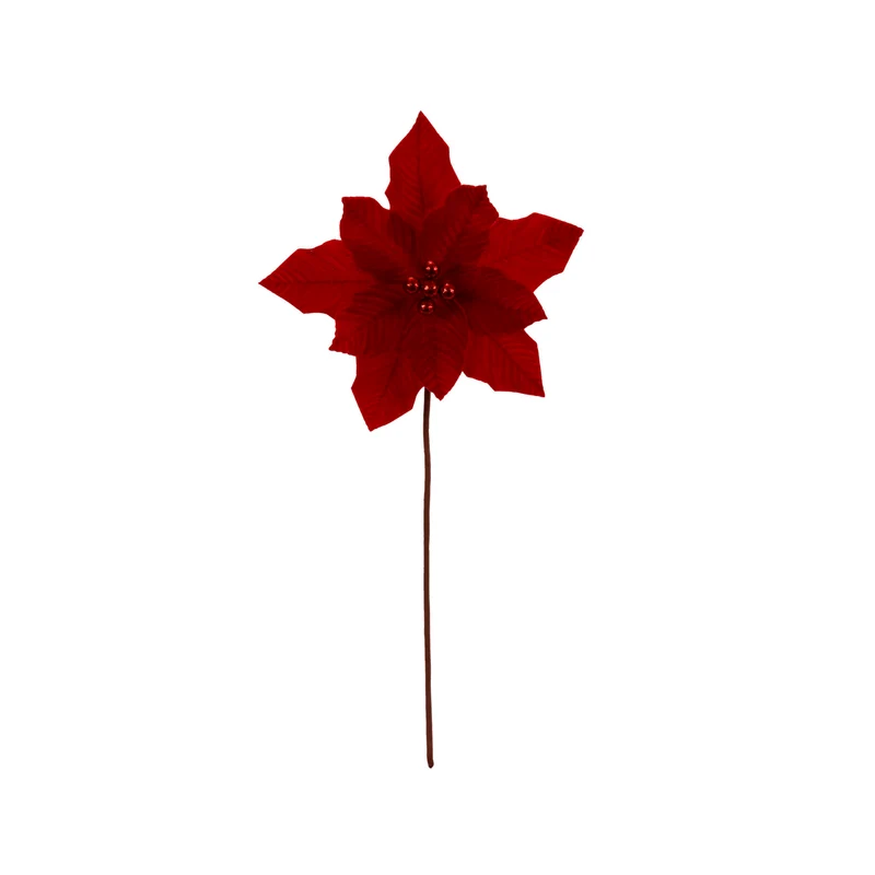 Art.12895 Nochebuena Terciopelo 10 Pétalos 20xD25cm 1pz