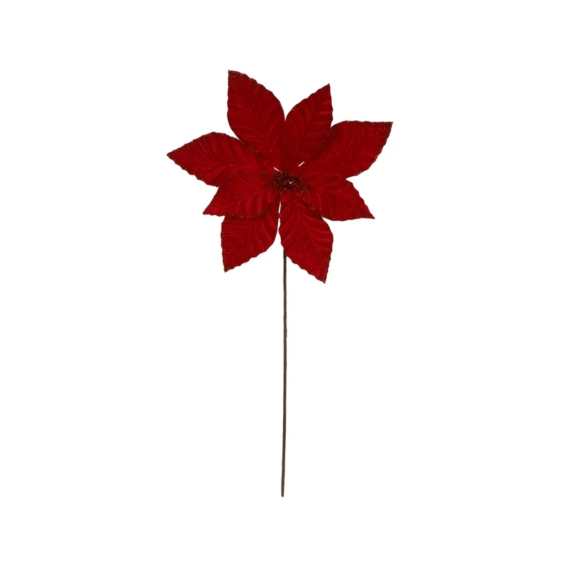 Art.12890 Nochebuena Terciopelo 8 Pétalos 50xD30cm 1pz