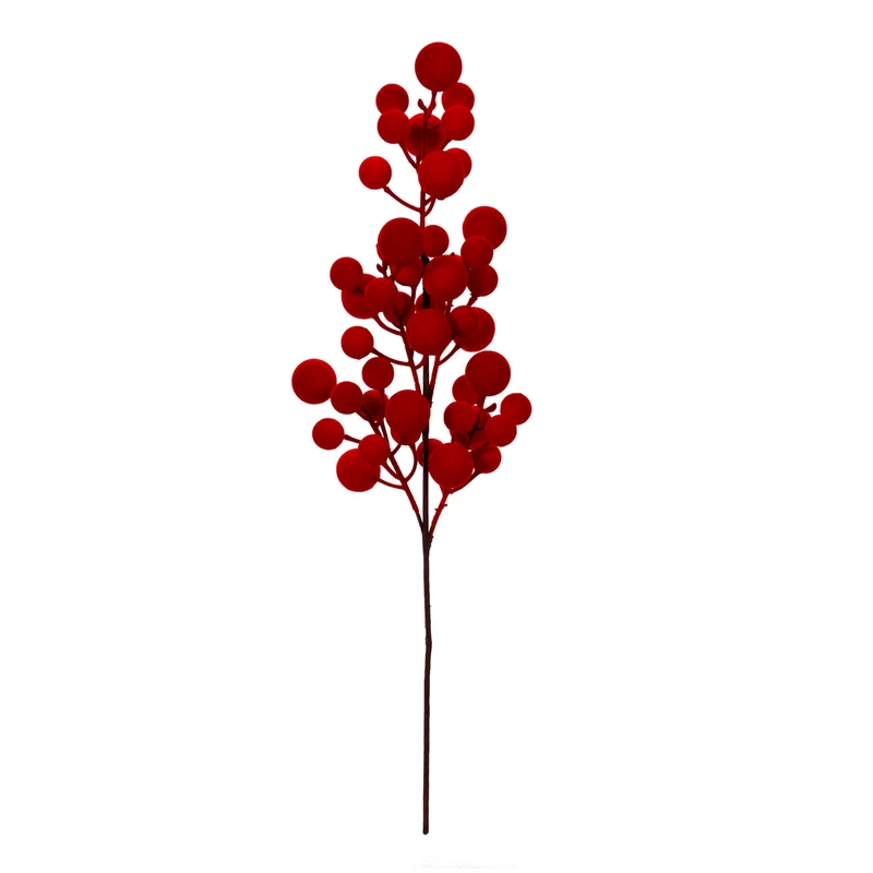 Art.12662 Vara Navidad Cereza Aterciopelada 60cm 1pz