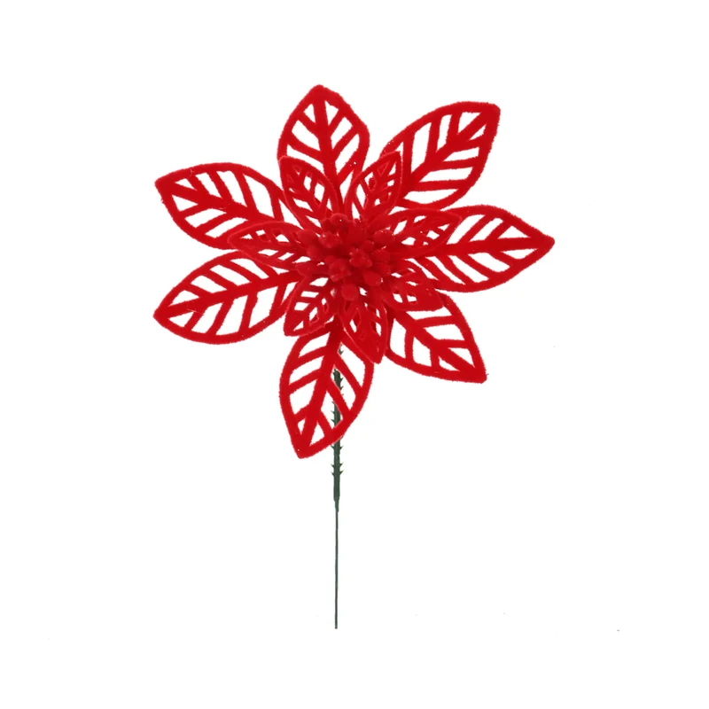 Art.12996 Pick Nochebuena Terciopelo 12cm 1pz