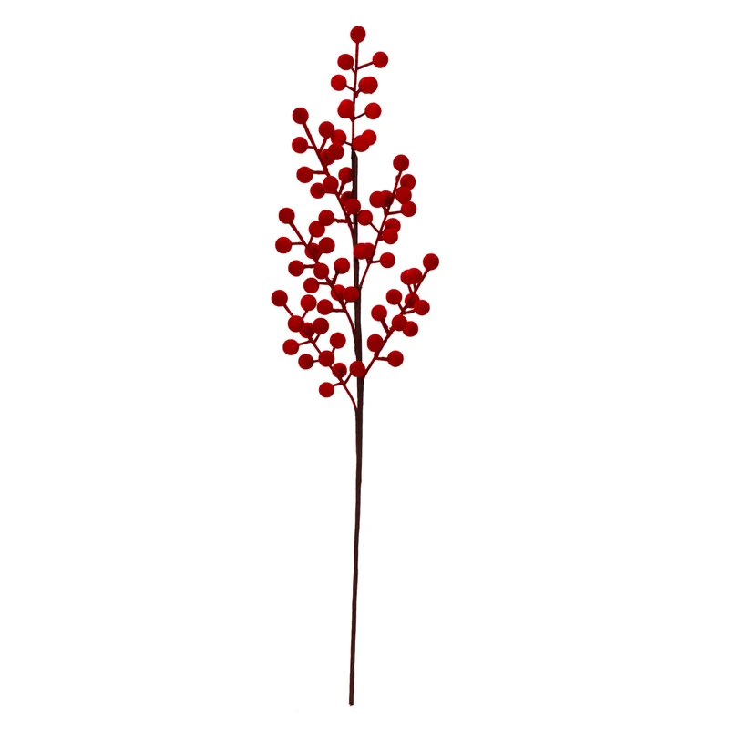 Art.12893 Vara Navidad Cereza Aterciopelada 60cm 1pz