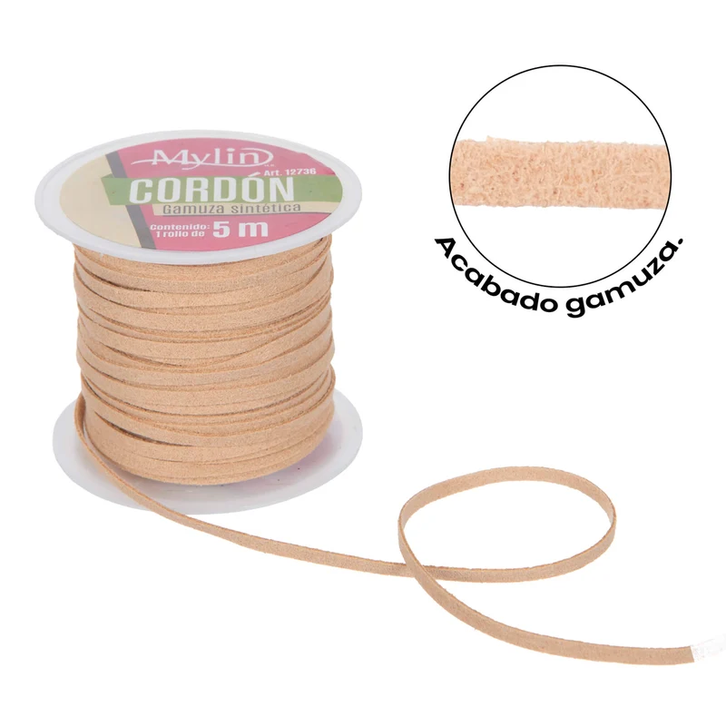 Art.12736 Cordón Gamuza 2.4x0.7mm 5m