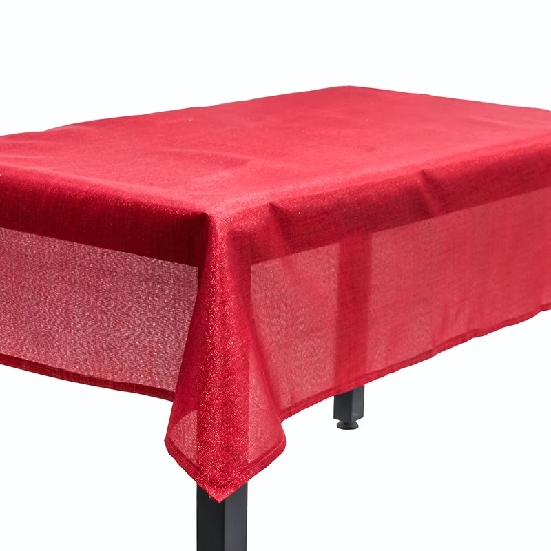 CR3001MR Mantel Diseño Lino Metálico Rojo 145x145 Cm.