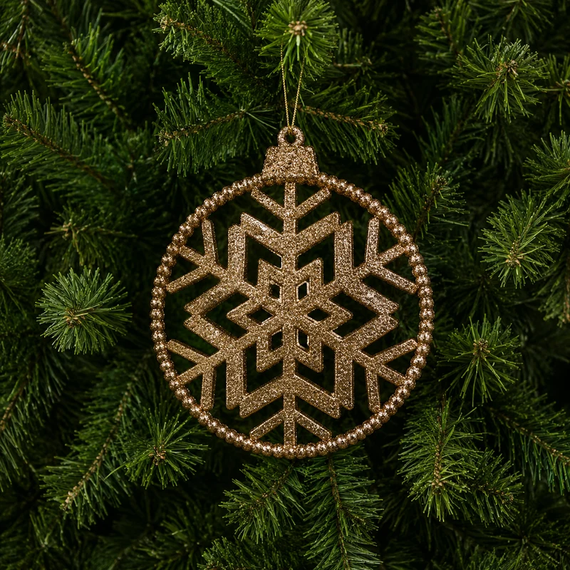 Esfera Snowflake Oro 18 cm